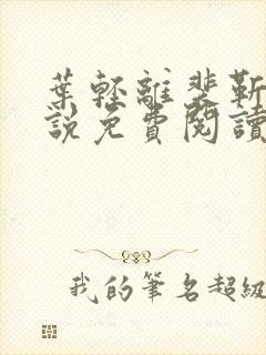 叶轻离裴靳墨小说免费阅读无弹窗