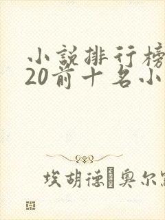 小说排行榜2020前十名小说排行榜