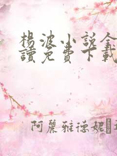 杨波小说全文阅读免费下载无弹窗