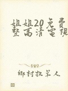 姐姐20免费完整高清电视剧在线看