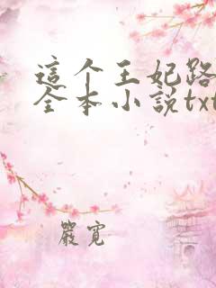 这个王妃路子野全本小说txt下载