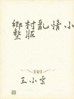 乡村乱情小说完整版