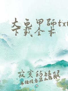 大龟甲师txt下载全本
