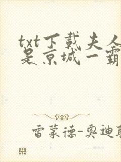 txt下载夫人是京城一霸
