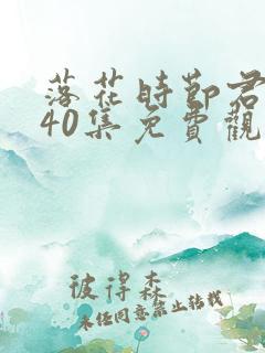 落花时节君不在40集免费观看