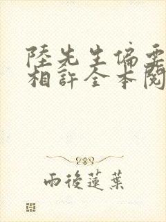 陆先生偏要以婚相许全本阅读