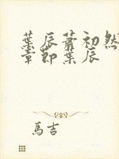 叶辰萧初然最新章节叶辰