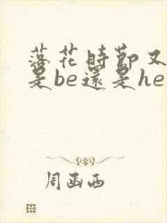 落花时节又逢君是be还是he