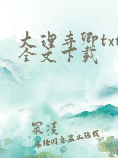 大理寺卿txt全文下载