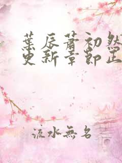 叶辰萧初然最新更新章节正版