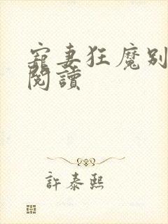 宠妻狂魔别太坏阅读