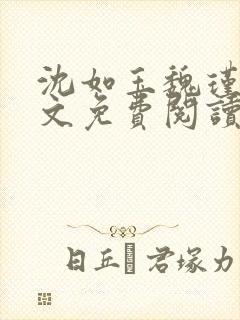 沈如玉魏瑾风全文免费阅读无弹窗