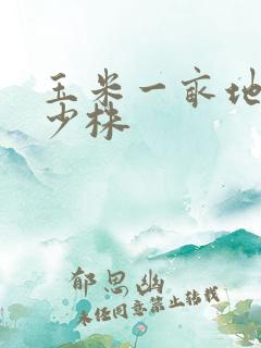 玉米一亩地栽多少株