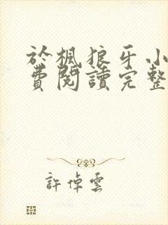 于枫狼牙小说免费阅读完整版