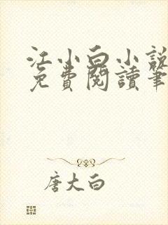 江小白小说全文免费阅读笔趣阁