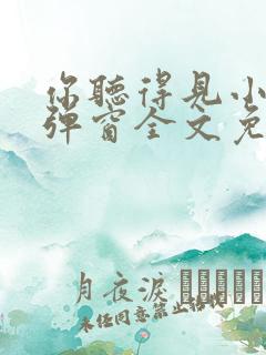 你听得见小说无弹窗全文免费阅读