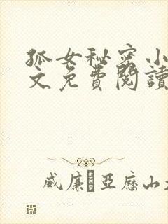 孤女秘密小说全文免费阅读最新章节