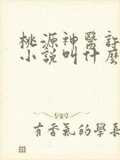 桃源神医许凡的小说叫什么