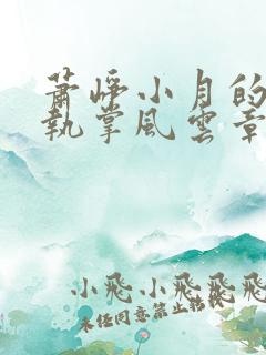萧峥小月的小说执掌风云章节更新