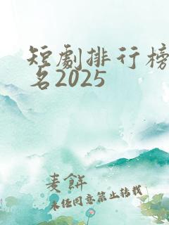 短剧排行榜前十名2025