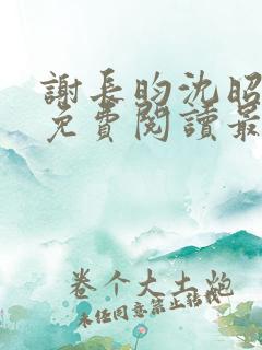 谢长昀沈昭小说免费阅读最新章节
