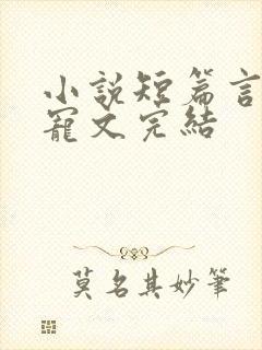 小说短篇言情甜宠文完结