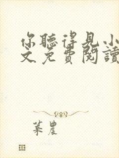 你听得见小说全文免费阅读全文