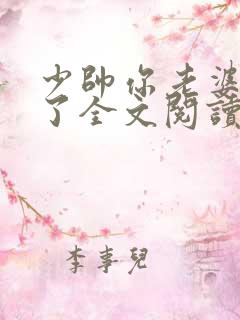 少帅你老婆又跑了全文阅读全文