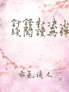 针锋对决小说在线阅读无弹窗