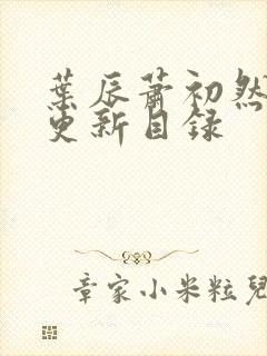 叶辰萧初然最快更新目录