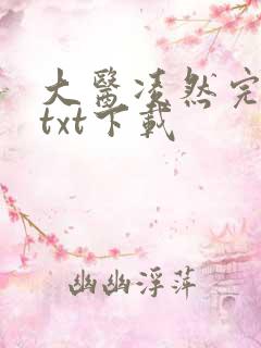 大医凌然完整版txt下载