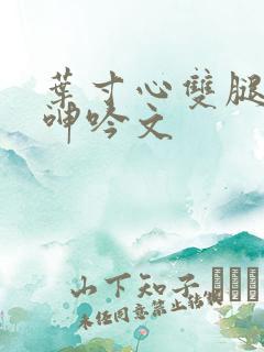 叶寸心双腿嗯啊呻吟文