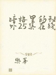 暗格里的秘密番外25集在线观看