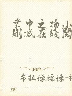 掌中之物小说无删减在线阅读