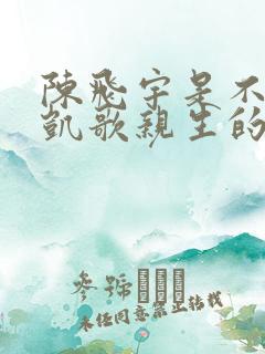 陈飞宇是不是陈凯歌亲生的