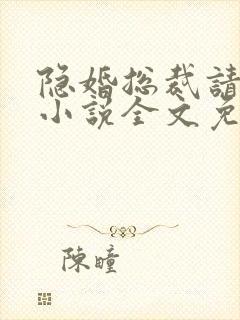隐婚总裁请签字小说全文免费阅读