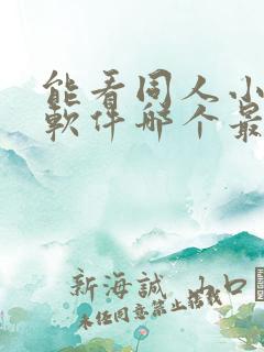 能看同人小说的软件哪个最好免费
