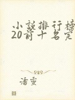 小说排行榜2020前十名完本