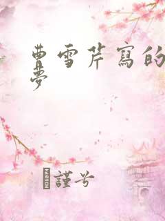 曹雪芹写的红楼梦