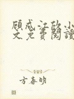 顾成江欣小说全文免费阅读无弹窗