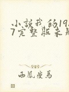 小说我的1987完整版未删减小说