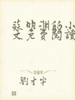 苏明渊的小说全文免费阅读无弹窗