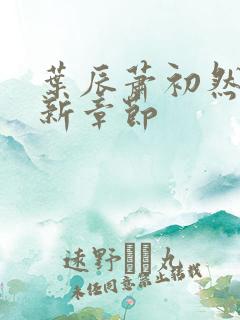 叶辰萧初然最最新章节