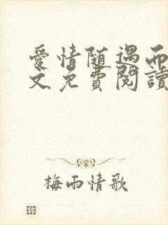 爱情随遇而安全文免费阅读