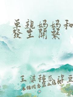 单亲妈妈和儿子发生关系