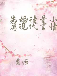 先婚后爱小说推荐现代言情