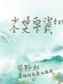少妇白洁txt全文下载
