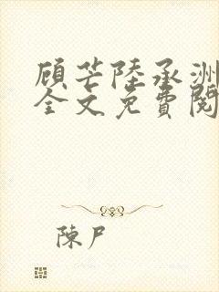 顾芒陆承洲小说全文免费阅读