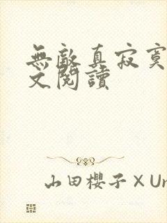 无敌真寂寞 全文阅读