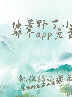 他最野了小说在哪个app免费阅读